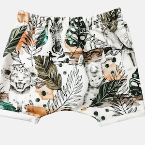 Safari summer shorts, kids summer outfit, baby shorts, baby boy clothes, girl shorts, toddler shorts, baby gift, gender neutral baby
