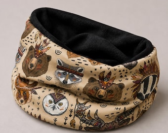 Woodland Animal snood, Kids Snood, Toddler Snood, Kids Scarf, Baby Neck Warmer, Baby scarf, Baby Infinity Scarf, Gender Neutral Bab