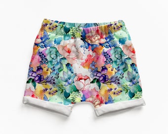 Flower summer shorts, kids summer outfit, floral baby shorts, baby girl clothes, girl shorts, toddler shorts, baby gift, gender neutral baby