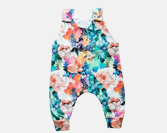 baby girl clothes, summer flower romper, baby girl romper, baby girl gift, toddler girl outfit, new baby gift, kids summer outfit