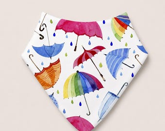 Umbrella baby bib, dribble bib, bandana bib, baby clothes, baby boy gift, gender neutral baby gift