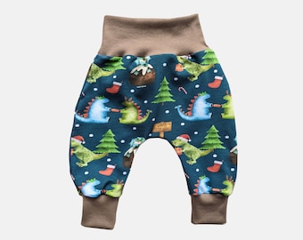 Pantalones de harén de bebé, polainas de Navidad, regalo de bebé de Navidad, ropa de bebé, joggers de bebé, ropa de niña, regalo de dinosaurio para niños pequeños