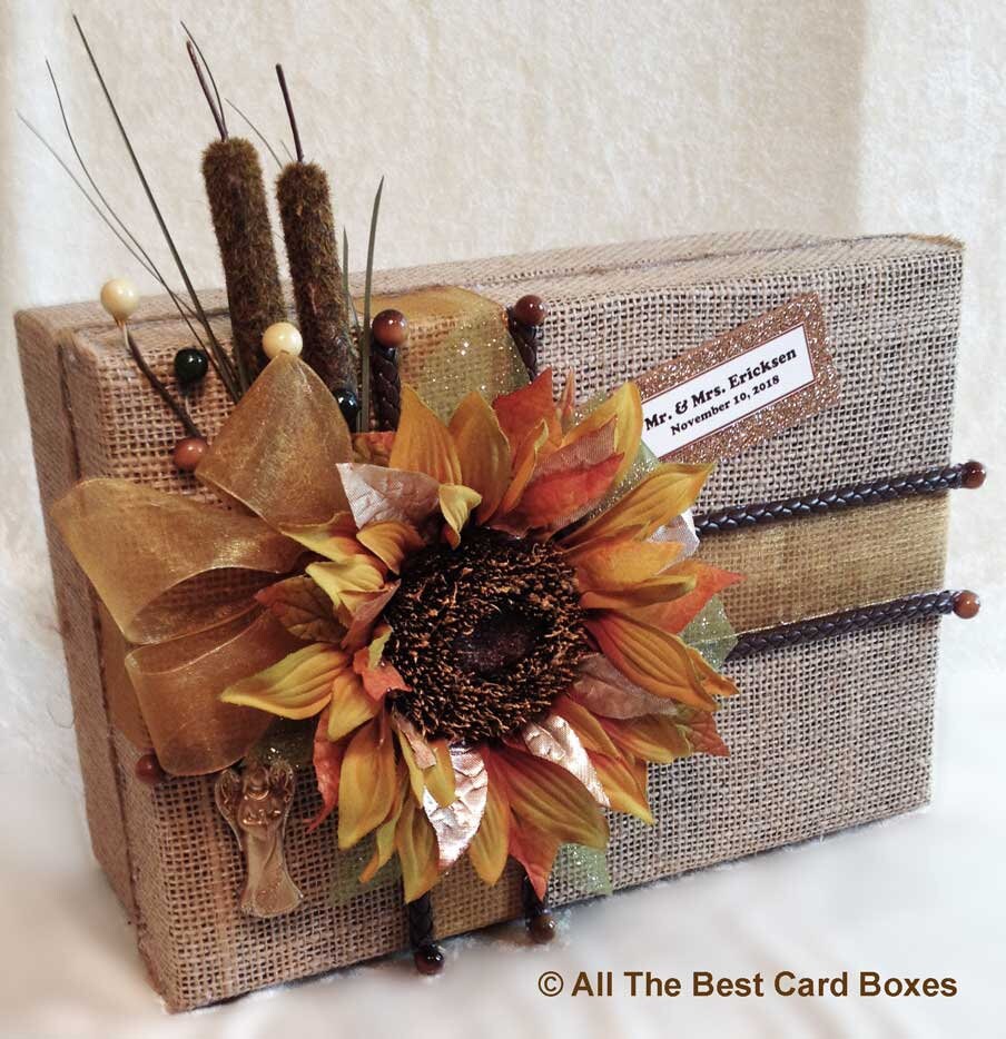 Fall Card Box Rustic Fall Wedding Card Box,card Box With Slot,fall Wedding Cake ...