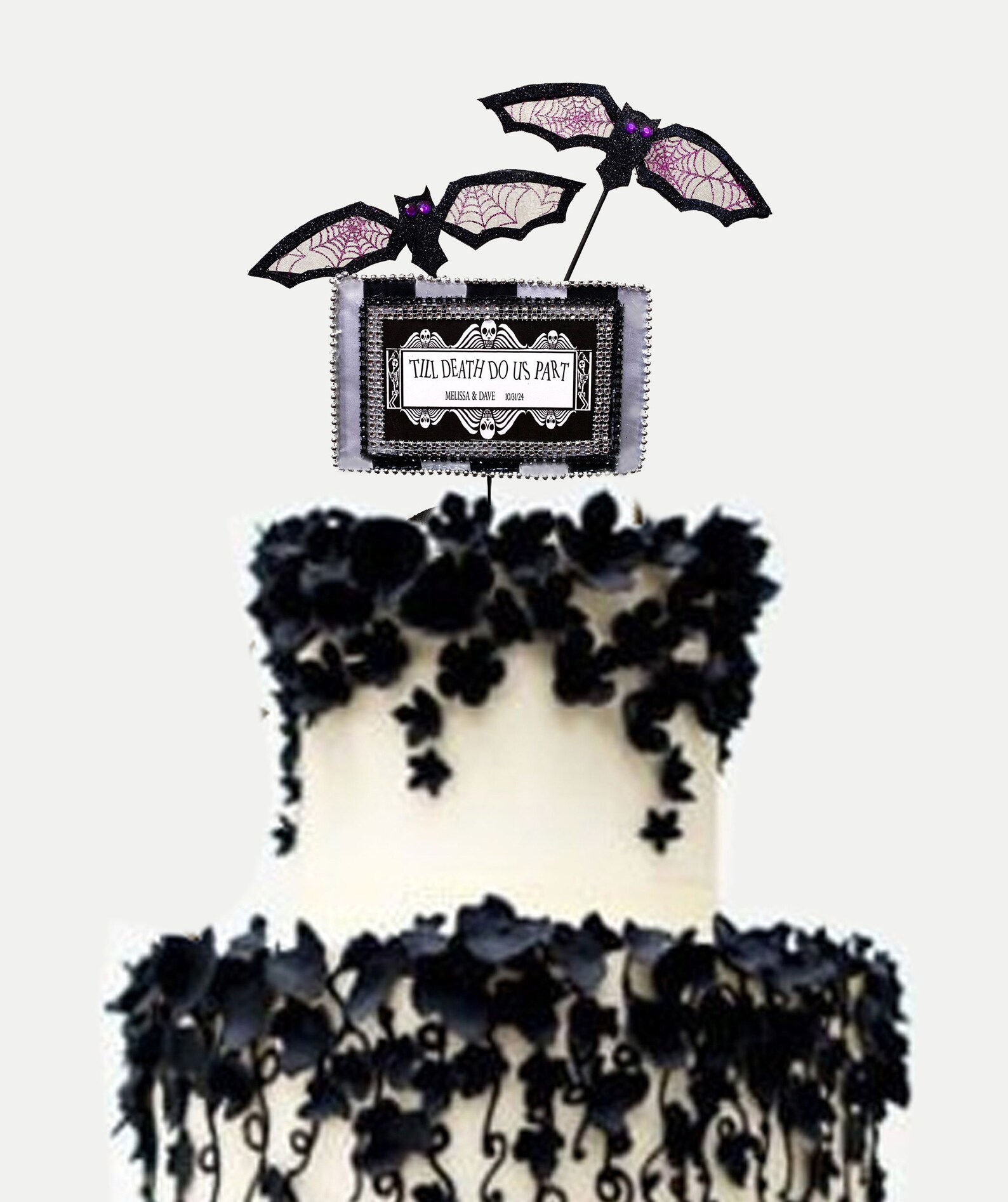 Halloween Wedding Cake Topperhalloween Wedding Giftstriped Etsy