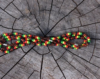 66 Ceramic Terracotta hand painted Peruvian Clay beads, Heishi trade beads, Fair Trade, Jewelry Making Supplies - Made in Peru, Rasta Tribe