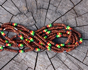66 Ceramic Terracotta hand painted Peruvian Clay beads, Heishi trade beads, Fair Trade, Jewelry Making Supplies - Made in Peru, Rasta Tribe
