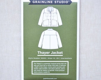 Grainline Studio : THAYER Jacket Pattern / Size 14 - 30 (Sewing Pattern, Physical Copy, Studio De-stash)