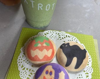 Halloween Cookies Plush Pin Button Badges