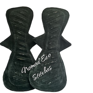 Reusable Cloth Pad- Heavy 16 inch Gusher style -Black Cotton Velour
