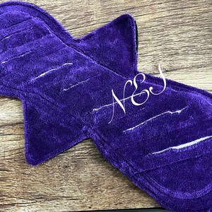 Reusable Cloth Pad- Heavy 12 or 16 inch Gusher style -Purple Cotton Velour