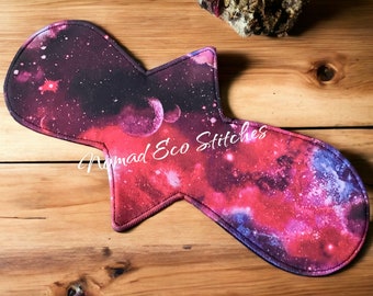 Reusable Cloth Pad- Moderate- 12 inch-Pro Cool Stay Dry /Galaxy Print