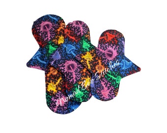 Reusable Cloth Pad/Small (light)/Medium (moderate) Large (Heavy)- One Pad (1)-Mushrooms