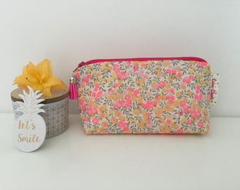 Trousse en Liberty of London Modèle exclusif Wiltshire lemon curd sur commande