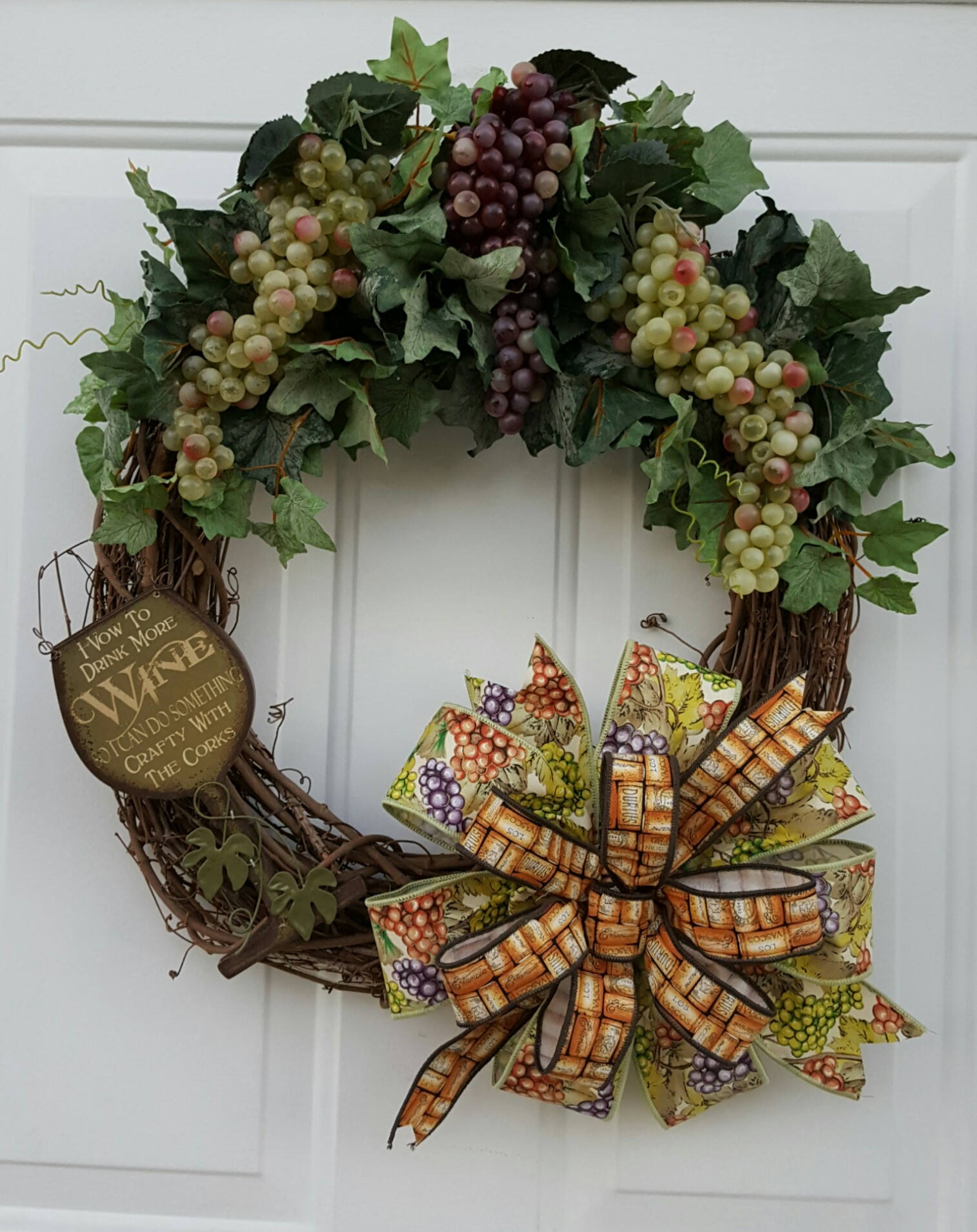 Wine Wreath Wine Glass Wreath Vine and Grape Wreath Wine Etsy
