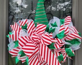 Christmas Wreath, Christmas Decor, Christmas Santa Hat Wreath, Deco Mesh Santa Hat, Deco Mesh Christmas Wreath, Whimsical Christmas Decor,