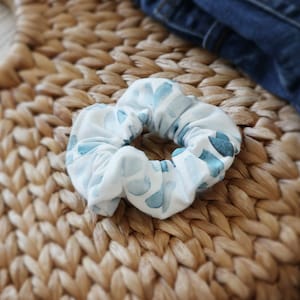 Scrunchie - Watercolour Chevron, elastic hair tie, bridesmaid gift, scrunchy, hair accessory, organic cotton, hair tie, organic cotton