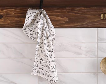 Linen Cotton Tea Towel – Woman Series, Handmade Kitchen Towel