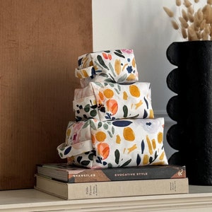 Trousse de maquillage - Sierra Florals, trousse à maquillage, trousse de toilette, trousse de voyage, trousse de maquillage en toile