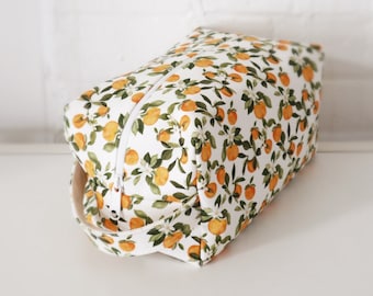 Makeup Bag - Clementine, cosmetic bag, toiletry bag, travel bag, canvas makeup bag