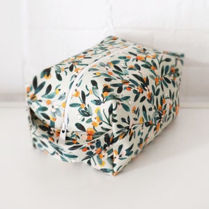 Makeup Bag - Sage Citrus, cosmetic bag, toiletry bag, travel bag, canvas makeup bag