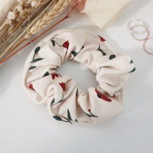 Scrunchie - Ditzy Blooms, elastic hair tie, bridesmaid gift, scrunchy, hair accessory, organic cotton, hair tie, organic cotton