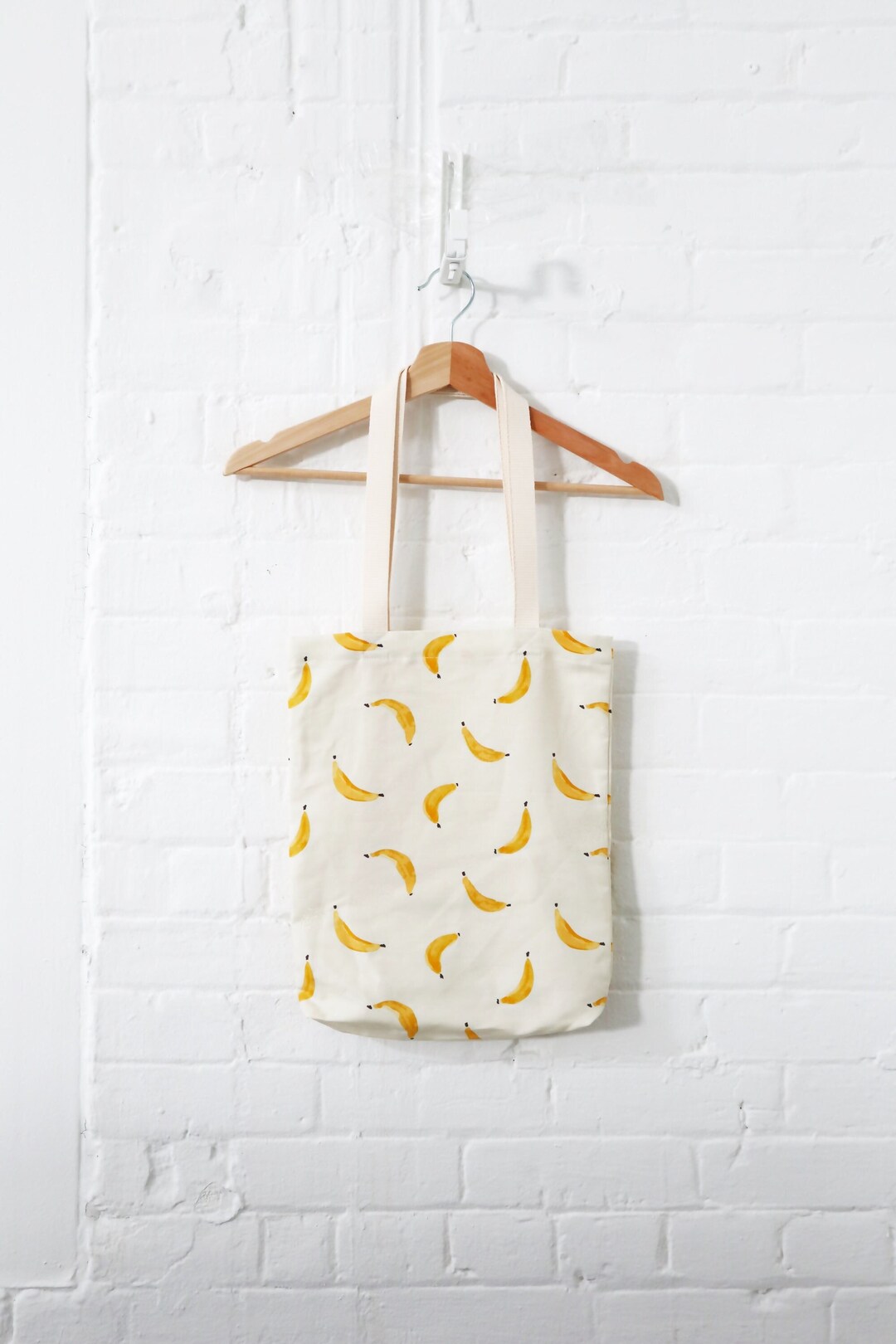 Tote Bag Bananas, Lightweight Canvas Tote, 15 X 13 Long Handle Tote Bag