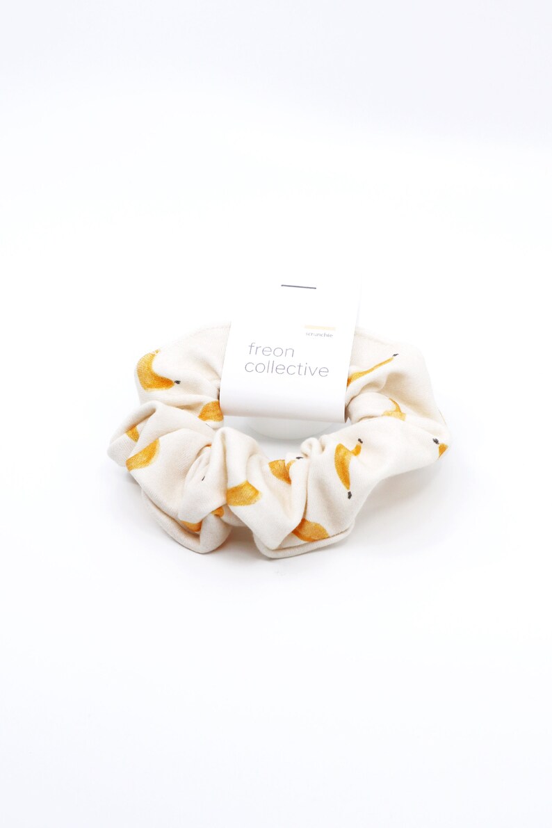 Scrunchie Bananas, elastic hair tie, bridesmaid gift, scrunchy, hair accessory, organic cotton, hair tie, organic cotton image 3