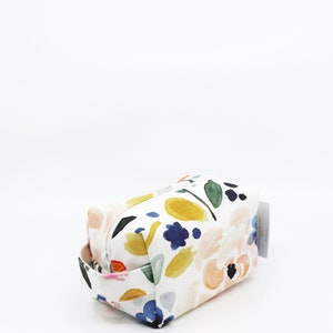 Mini Makeup Bag Sierra Florals, cosmetic bag, toiletry bag, travel bag, canvas makeup bag image 4