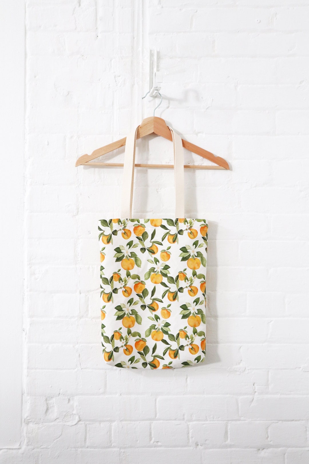 Tote Bag Clementine, Lightweight Canvas Tote, 15 X 13 Long Handle Tote