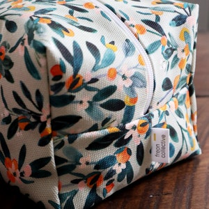 Makeup Bag Sage Citrus, cosmetic bag, toiletry bag, travel bag, canvas makeup bag image 3