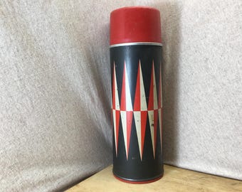 J C Higgins red & black thermos