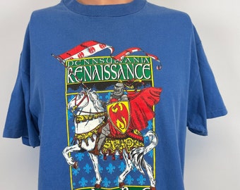 Pennsylvania Renaissance Fair Single Stitch T Shirt Vtg 90s Medieval Times USA L