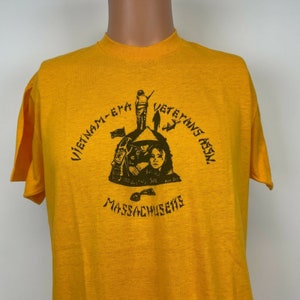 Vietnam Era Veterans Assoc Massachusetts Single Stitch T Shirt Vtg 80s USA XL