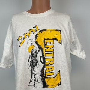 Central High School Class Of 2001 Double Sided T Shirt Vintage White Size XL