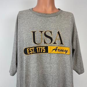 USA Army  T Shirt Vtg Y2K United States Military Grey Size 2XL