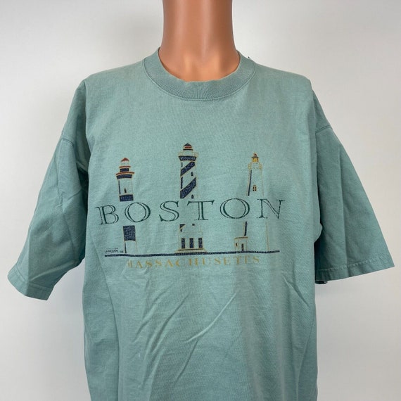 Boston Massachusetts Light Tower T Shirt Vintage 9