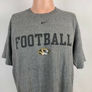 Nike Missouri Tigers Football Double Sided T Shirt Vtg NCAA College Grey Size L
