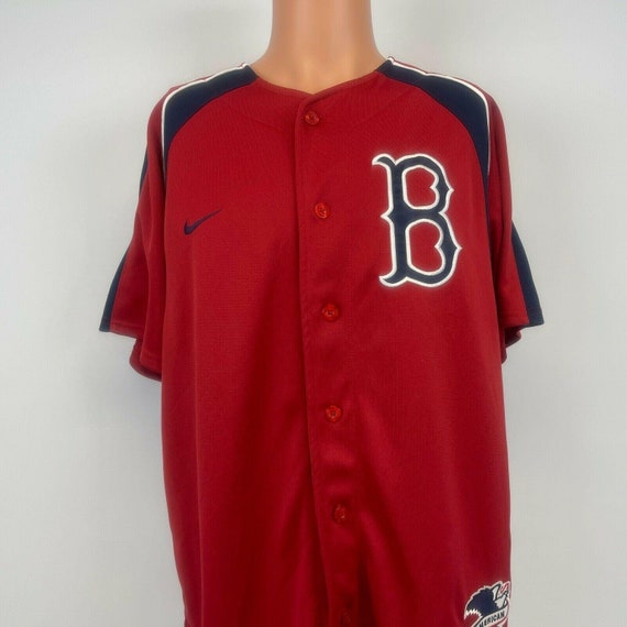 Nike Boston Red Sox Blank Jersey MLB Baseball Sewn Size L 