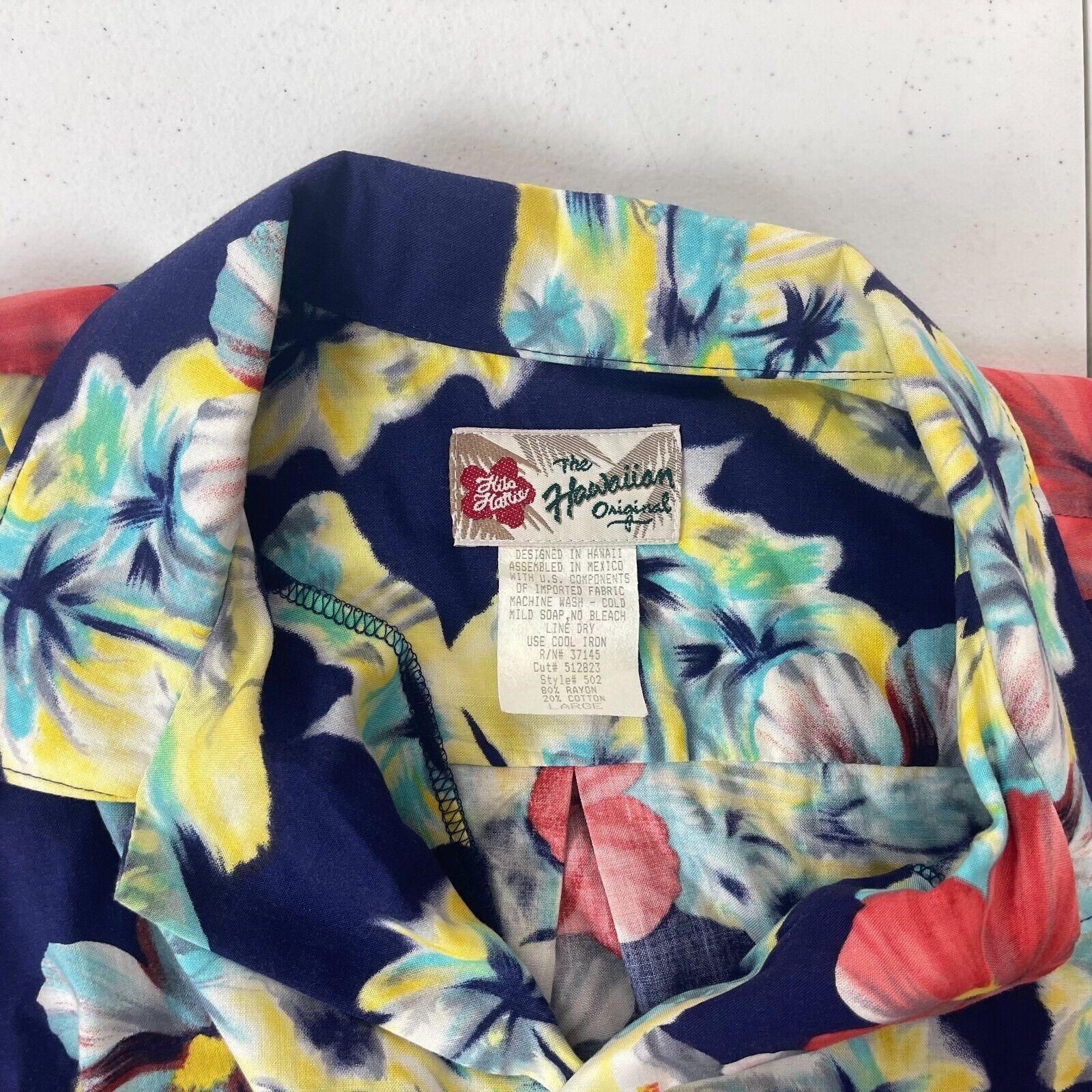 Buy Hilo Hattie Hibiscus Floral Hawaiian Shirt Button up Vtg