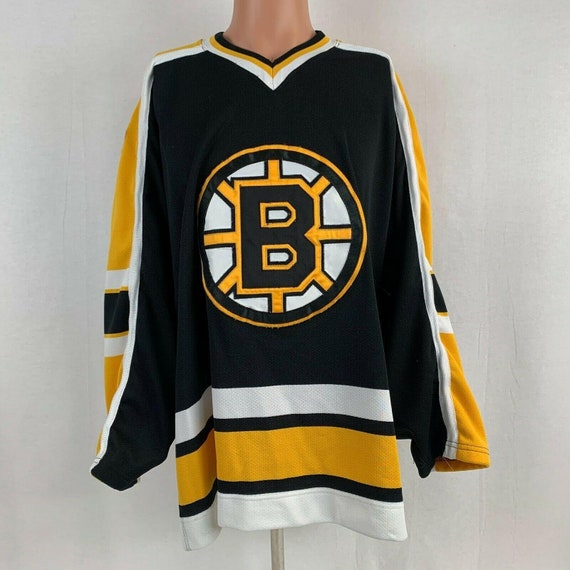 Starter Authentic Boston Bruins Blank Jersey Vtg 90s NHL Fight Strap Sewn 48-R
