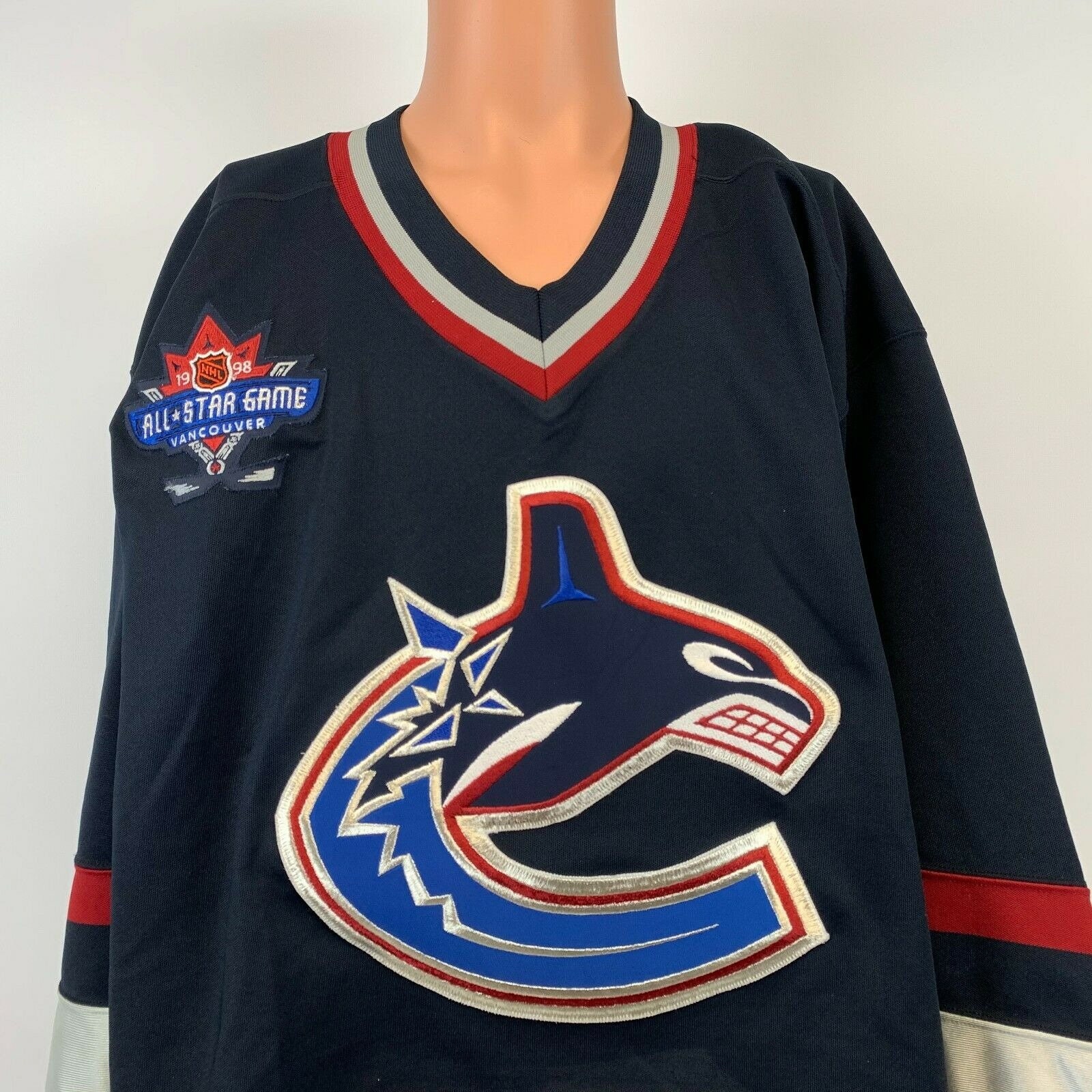 Vancouver Canucks Vintage CCM Blank White NHL Hockey Jersey Size Large