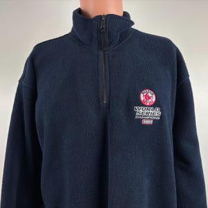 Vintage Boston Red Sox Fleece Jacket Mens Size M MLB 2004 World Series Champions
