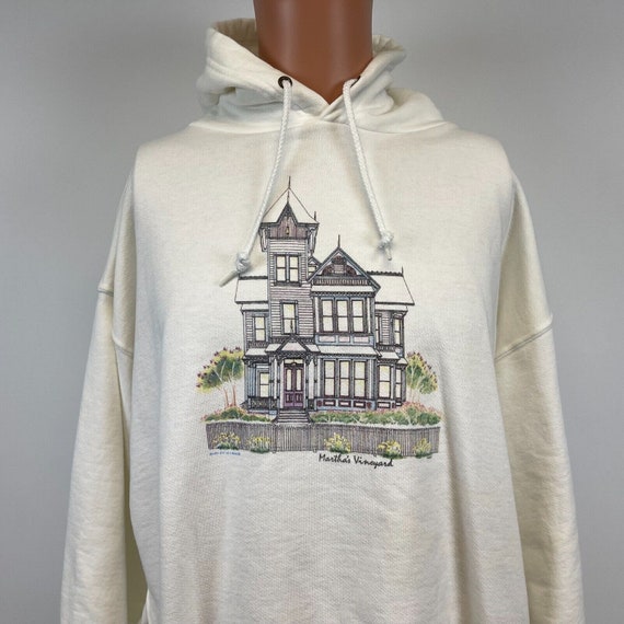 Marthas Vineyard House Hoodie Sweatshirt Vtg 90s … - image 1