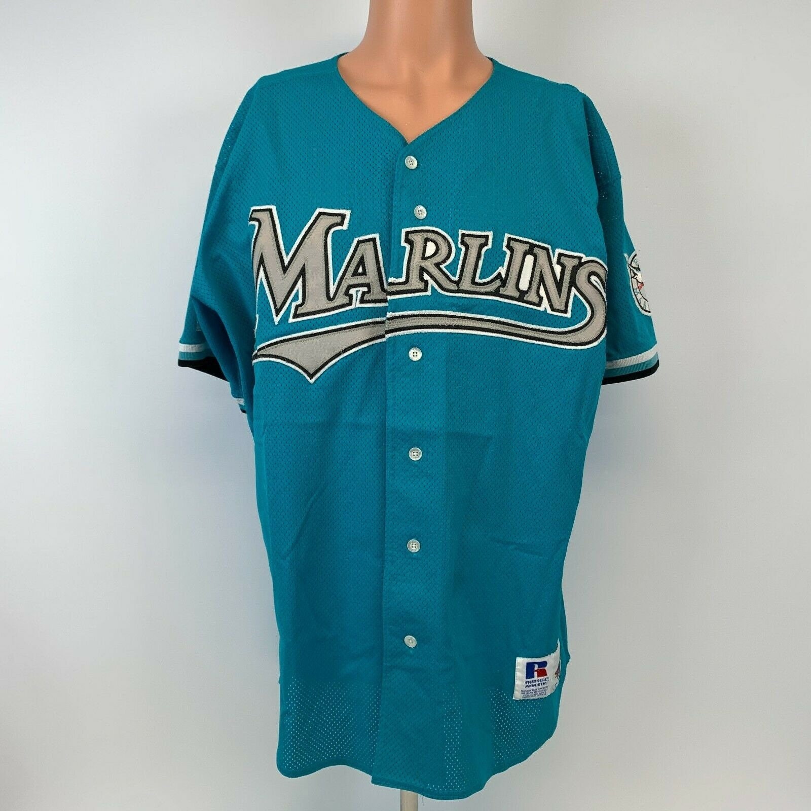 BeantownFinds Russell Authentic Andre Dawson Florida Marlins Jersey Vtg 90s MLB Diamond 48