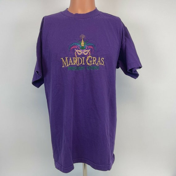 Mardi Gras President Casino Embroidered T Shirt V… - image 2