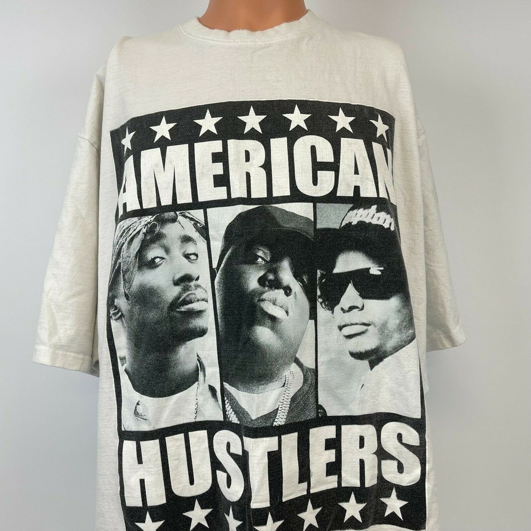thumbnail image 2 of Legends Of Hip Hop T-Shirt – Tupac Biggie Eazy-E – Black Cotton Graphic Tee – Men’s 2 of 5