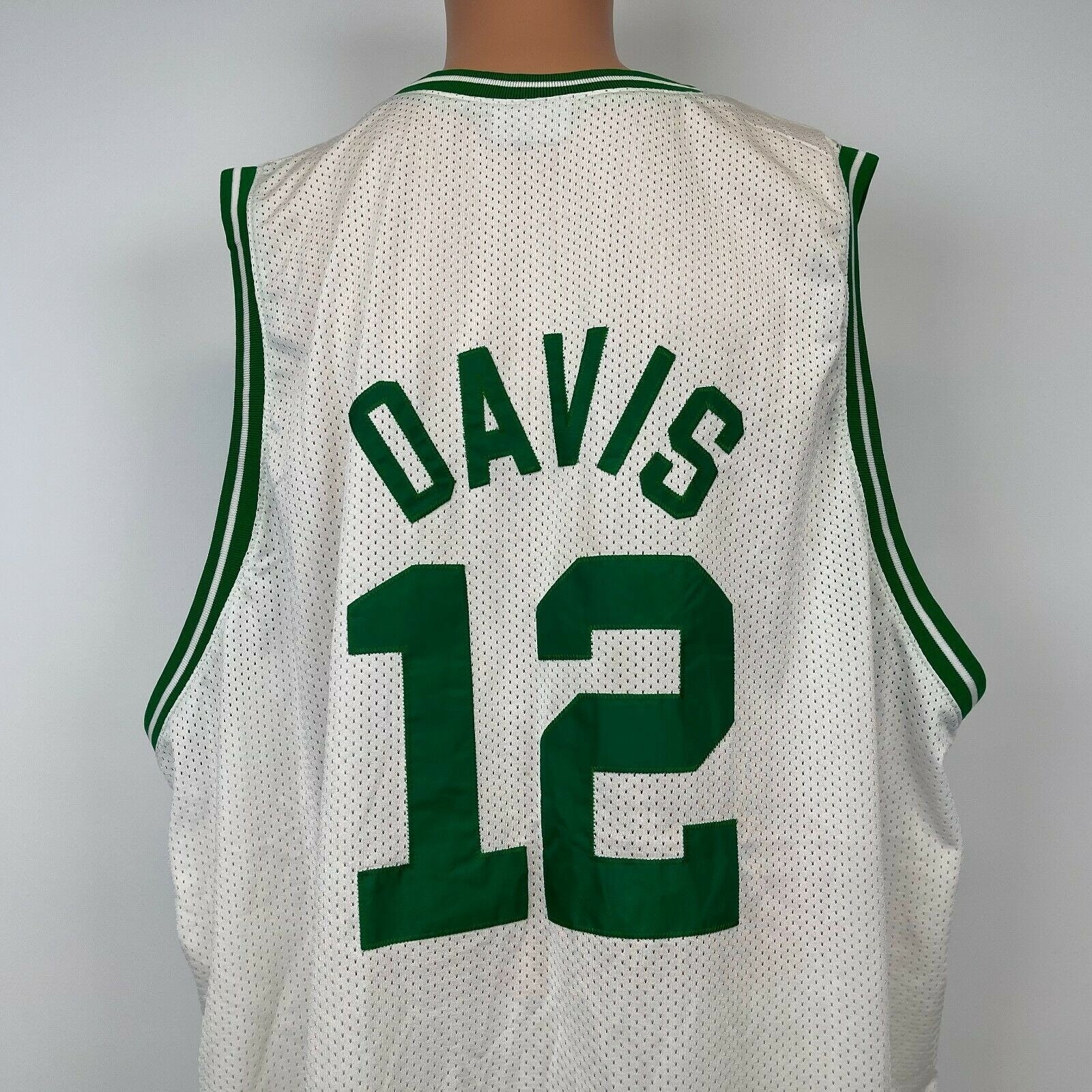 celtics jersey dress 2000s Reebok Authentic Ricky Davis Boston Home Vtg NBA Sewn 60 womens jersey dress 2000s