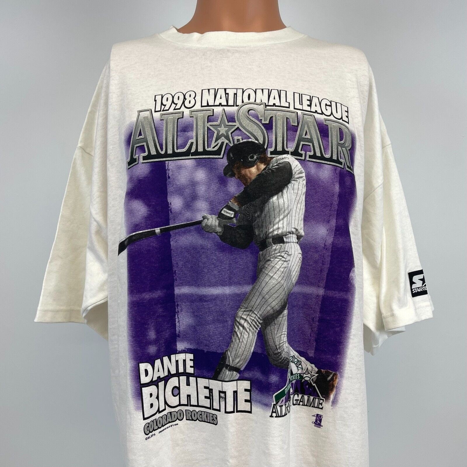 Starter Dante Bichette 1998 NL All Star T Shirt Vtg 90s 