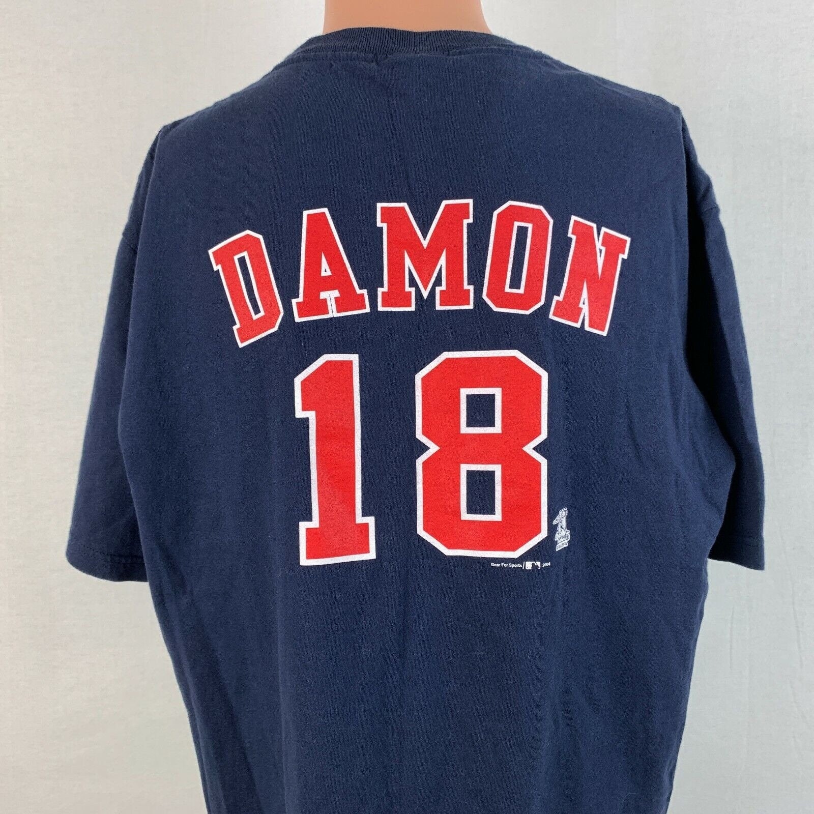 Johnny Damon Boston Red Sox Jersey T Shirt Vtg 2004 MLB 