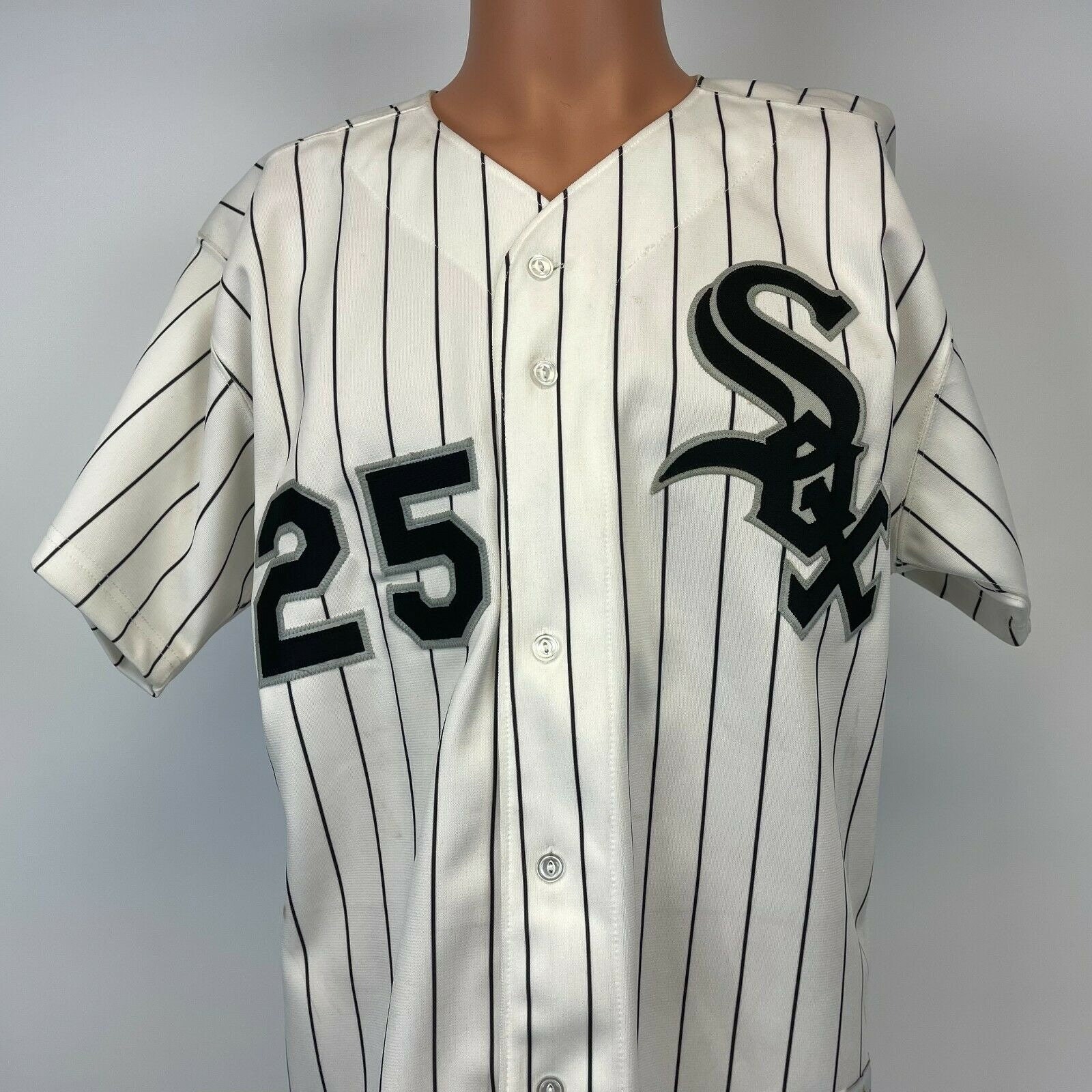 BeantownFinds Russell Authentic Jim Abbott Chicago White Sox Jersey Vtg 90s MLB Diamond 44